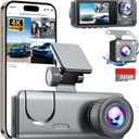 3 Channel Dash Cam Front and Rear Inside, Bulit a 32GB Card, Dash Camera for Cars,4K Full HD 2.0'' IPS Screen Dashcam with G-Sensor, IR Night Vision, WDR, Loop Recording, 24H Parking Mode