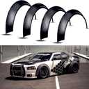 JMTBNO 4pcs 80mm Universal Fender Flares, Widebody Kit Flexible Fender Flare Wheel Flares Compatible with Dodge Charger Challenger Honda Civic Ford Escape JDM Mazda MX5 Miata