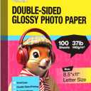 Uinkit Photo Paper Glossy Double Sided 8.5x11 Inkjet 37lb 140gsm Dye ink Thin Photo Picture Flyer Calendar Magazine CD Cover letter (100, 8.5 x 11 x Glossy)