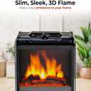Comfort Zone Electric Mini Fireplace Space Heater with Realistic 3D Flame, Stay-Cool Body, Carry Handle, Overheat Sensor, and Safety Tip-Over Switch, Ideal for Home, Bedroom, & Office, 1,200W, CZFP1BK, 600/1,200-Watt