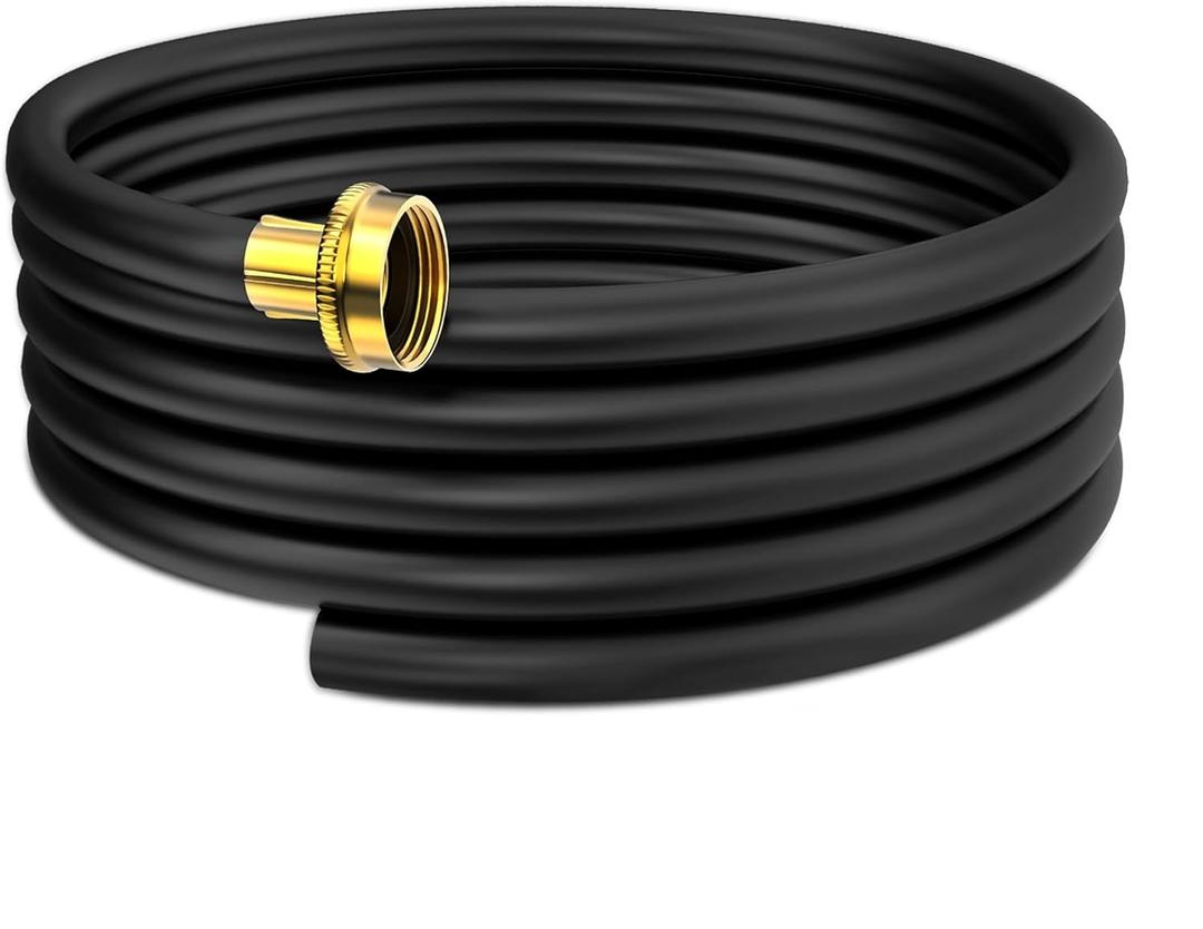 20FT Dehumidifier Drain Hose with 3/4 Inch FHT Connector, featuring Rust-Resistant Brass Fittings for Leak-Proof Connection, Perfectly Compatible with Most Dehumidifier Brands(7 Length Options) (Black)