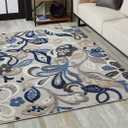 KAS Rugs Calla Grey/Blue Leila Plush Accent Rug, 2'2 x 4'