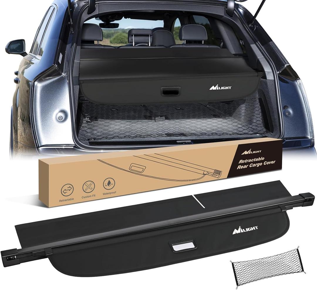 Nilight Cargo Cover Fit for Audi Q7 2016 2017 2018 2019 2020 2021 2022 2023 2024 2025, Retractable Privacy Security Shield Shade Rear Trunk Cover, with Trunk Storage Net