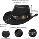 Western Outback Felt Cowboy Hat for Women Cowgirls Fedora Gus Hat Rodeo 22"-22.75" fit for M/L