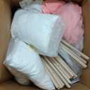 Windyun 4 Pack Kids Teepee Tent for Slumber Party with Mattress and Lights, Sleepover Tents for Girls Boys Indoor Outdoor Cotton Teepee with Airbed Tray Blanket Birthday Party Supplies(White)