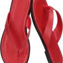 Flip Flops for Women Comfortable Slip on Open Toe Thong Sandals Casual Summer Dress Flats Sandal Shoes. (Red, Us 8.5)