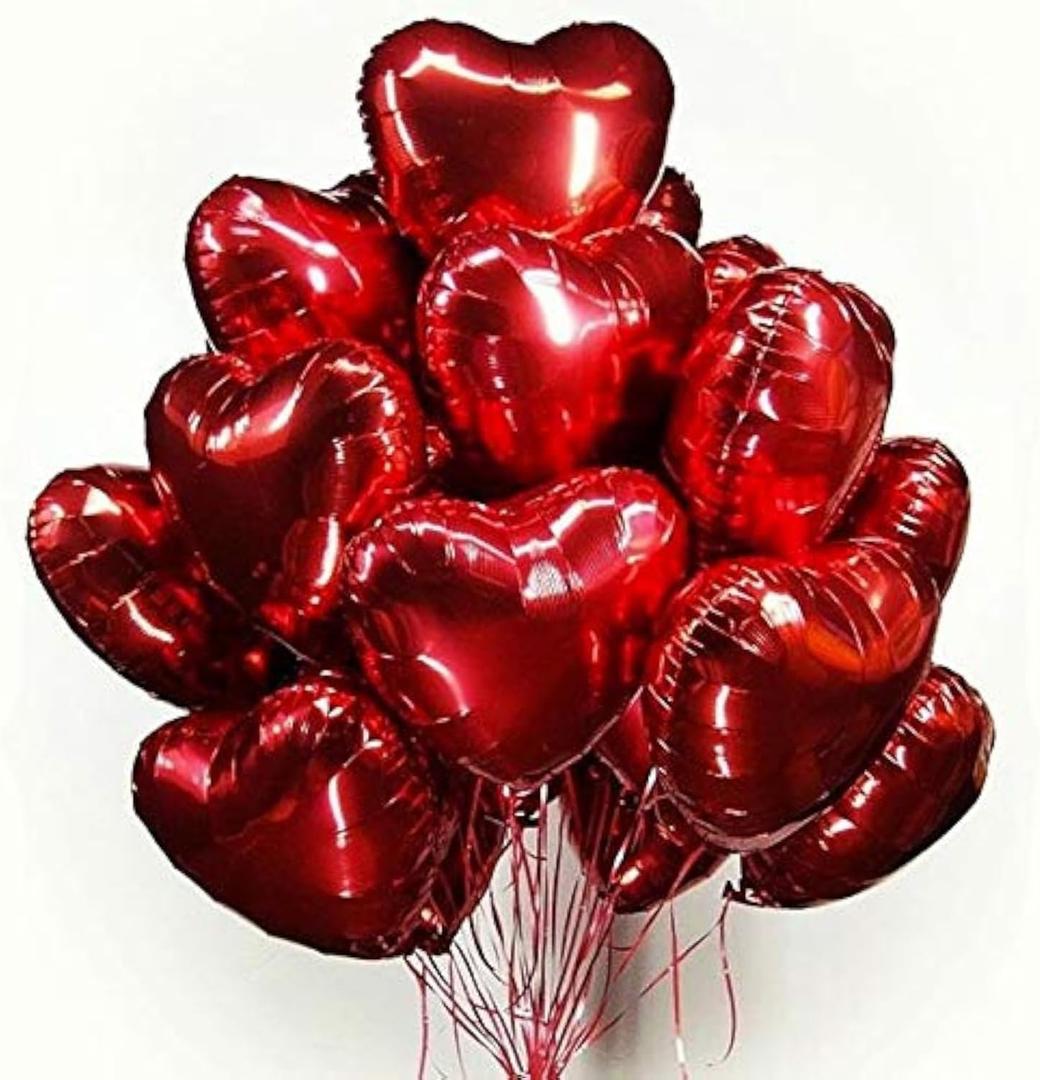 30 pcs Red Heart Balloons 18" Foil Love Balloons Mylar Balloons, heart balloons Valentines Day Decorations Balloons for Valentines Day,Propose wedding Party Backdrop Birthday Party Supplies