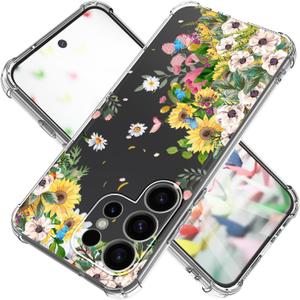 for Samsung Galaxy S25 Ultra Case [Marble Slim]+[Anti-Drop Shockproof Protective] Soft TPU Women Stylish Phone Covers 6.9 Inch (Flowers Sea)