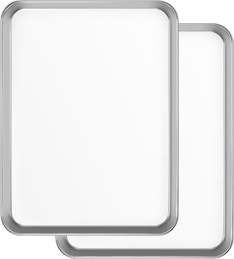Premium Stainless Steel Baking Sheets, 2-Piece Set, Durable & Healthy Baking Trays, Ideal for Cookies, Roasting, Grilling in Oven(2 Pack, 20X14Inch)