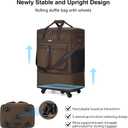 MILADA Expandable Checked Luggage Collapsible Duffle Bag 68L-98L, Coffee, Large
