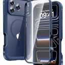 Diaclara Magnetic Designed for iPhone 17 Pro Max Case Full Body Bumper,[Compatible with MagSafe] Military Drop Proof Cover with Built-in Touch Sensitive Anti-Scratch Screen Protector,Deep Blue