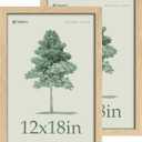 12x18 Poster Frame, Natural Wood, Glass, 2 Pack, Wall Mounting