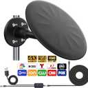 TV Antenna for Smart TV Outdoor, 720° Reception Digital HD Antenna Signal, Support 4k/8k/1080p for Free Local Channels, with Super Signal Booster, 35ft HDTV Cable (2025 Latest) (Large-Black)