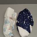 BSTOPPT Newborn Sleep Sack Baby Swaddle, 3-6 Months, 3-Way Adjustable Wearable Blanket, 100% Rayon Cotton Swaddling Sleeping Bag，TOG 0.5（Clouds&Starry Sky）