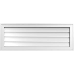 38"W x 14"H Rectangle Surface Mount PVC Gable Vent: Non-Functional, w/ 1-1/2" x 2" Brickmould Frame, 38-in. W x 14-in. H