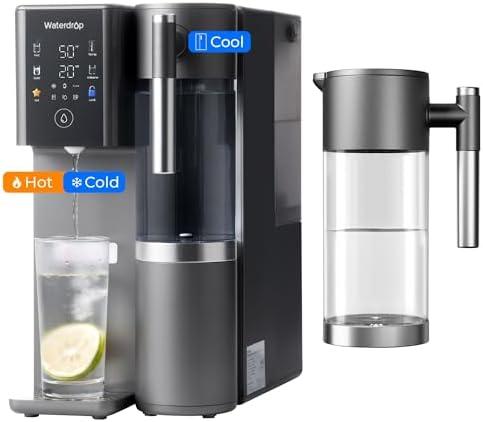 Waterdrop WD-A2 Countertop Reverse Osmosis System with MB-PWD Pure Water Tank, Bottleless Water Cooler, 6 Temperature Settings