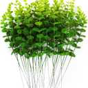 RECUTMS 36Pcs Green Eucalyptus Leaves Stems 15 inch Artificial Eucalyptuses Leaf Branches Faux Tender Greenery Picks Spring Wedding Centerpiece Flower Bouquet Arrangement Christmas Office Home Decor