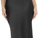 Women's Summer Satin Strapless Tube Top Maxi Dress Elegant Silk Backless Halter Neck Formal Party Dresses Wedding Guest (Black, S)