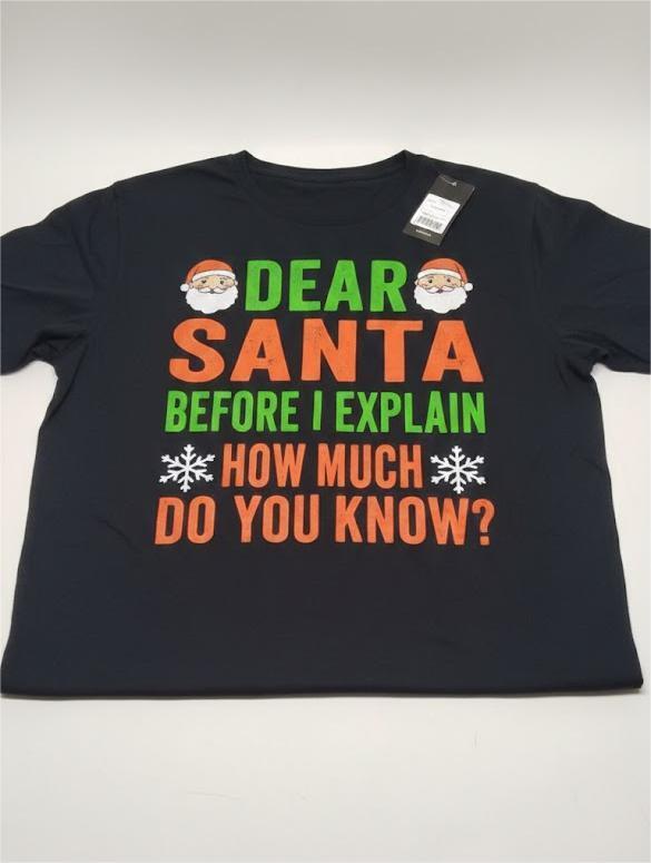 Dear Santa Before I Explain How Much Do You Know Shirt Xmas T-Shirt Size 4X