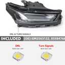 Huray Right LED Daytime Running Light for Chevy Traverse 2022 2023 DRL w/Bulbs RH Upper Turn Signal Driving Lamps Clear Lens Replacement for GM2563122 85584766 Passenger Side