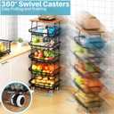 6 Tier Pantry Organizers and Storage Vegetable Fruit Basket for Kitchen, Stackable Flexible Design (3+3, 4+2, 5+1,6+0) Pantry organizers and storage for Kitchen Bathroom Livingroom Laundry Room Cart