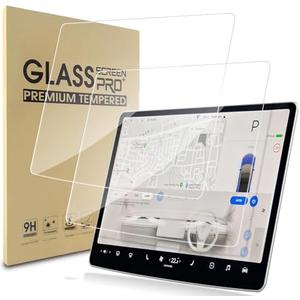 WD&CD 2PCS Screen Protector for Tesla Model y 2024-2020 / Tesla Model 3 2023-2017 15.4 inch Dashboard Touchscreen, Center Control and Navigation Touchscreen Protector 9H Anti-Scratch Shock Resistant
