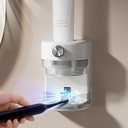 Automatic Toothpaste Dispenser, Wall Mounted Electric Toothpaste Dispenser for Kids and Adults,Toothpaste Squeezer with Adjustable Toothpaste Dispensing Volume for Bathroom (White)