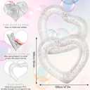 Whaline 3Pcs Inflatable Heart Pool Float Swim Heart Shaped Pool Rings Float Loungers Tube for Summer Swimming Pool Beach Bachelorette Party