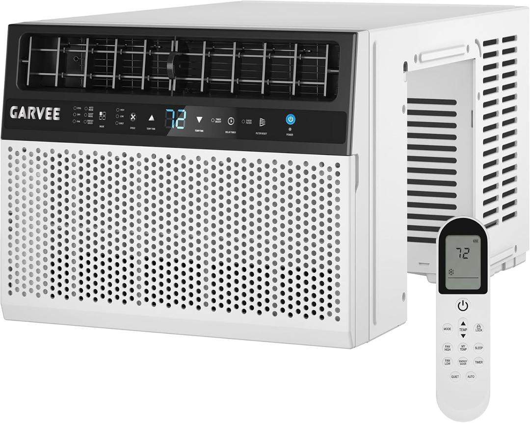 Garvee 6000 BTU U-Shaped Window Air Conditioner, Cools Up to 269 Sq.Ft., Ultra Quiet Operation, Energy Efficient, Includes Remote Control, White