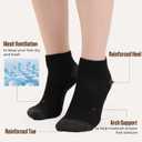 BAMBOO COOL Athletic Ankle Socks Womens Moisture-Wicking 5/6 Pairs | Anti-blister cushion, arch support, breathable & anti-odor; for running, hiking & daily wear. Machine washable. (M)