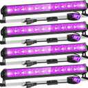 4 Pack 45W Black Light Bar with 6ft Cord+Switch, Each Light Up 25x25ft Area, LED Blacklight Flood Light for Neon Glow Party Body Paint Fluorescent Tapestry Poster Classroom Bedroom Halloween