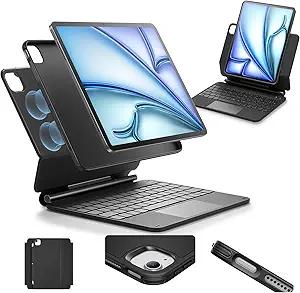 ESR for iPad Air 11 Inch Case with Keyboard M4/M3/M2 (2026/2025/2024) & iPad Pro 11/Air 5th/4th Gen Keyboard, EasySet Magnetic Stand, Portrait/Raised Modes, with Removable Protective Case, Black