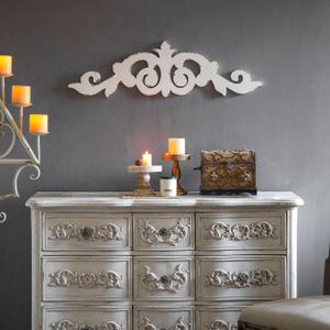 SOFE Rustic Wood Scroll Wall Decor, 35 × 10 Inches Over The Door Decor, Shabby Chic White Above Couch Wall Decorations, Large Hanging Artwork for Bedroom, Hallway Entryway, 35.4"L x 10"W