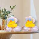 Yellow Duck Dashboard Decorations Mini Rubber Ducks Car Ornament Accessories with Mini Cowboy Hat Swim Tube Necklace and Sunglasses for Car Dashboard Home Office(N22)