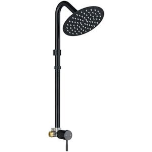 DOUBLUOEG Outdoor Shower Kit, Single Handle Outdoor Shower Fixtures with 8" High Pressure Shower Head Outside Shower Kit for Backyard, Valve Included, Matte Black