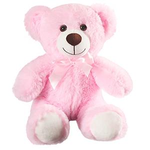 SHAFISH Plush Teddy Bear Cute Stuffed Animal Bear with Bow Plush Toys 13.8 Inches (Pink)