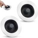 Universal 2PCS Kitchen Sink Strainer Stopper Combo, 3 in 1 Pop Up Kitchen Sink Stopper with Chrome Stainless Steel Wraped Shell for US Standard 3-1/2 inch Drain Filter, Anti-Clog