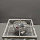 LEDIARY Caged Flush Mount Ceiling Fans with Lights and Remote, Farmhouse Square Low Profile Ceiling Fan, 6 Speed and Reversible, Small Rustic Bladeless Ceiling Fan for Bedroom, Kitchen, Dining Room