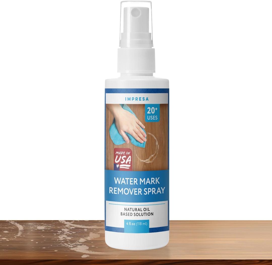 Impresa Wood Water Mark Remover Spray - Water Ring Removal & Wood Floor Cleaner - Concentrated Oil Formula & Furniture Polish - 4 fl oz, Pack of 1