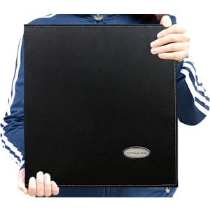 Self-Adhesive Photo Album, Dust-free, glue free and waterproof Scrapbook Album, Family album, Leather Cover, Hand Made DIY Albums Holds 3x5, 4x6, 5x7, 6x8,8x10 photos (Large, Black)