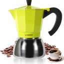 Stovetop Espresso Maker, 6-Cup Moka Pot, Espresso Machine Compatible with Induction Cooktops, 300ml Stainless Steel & Aluminum Cuban Coffee Maker for Cafetera Cubana, Green