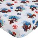 Disney Marvel Spidey and his Amazing Friends Spidey Team Red, White, and Blue 4 Piece Toddler Bed Set - Comforter, Fitted Bottom Sheet, Flat Top Sheet, and Reversible Pillowcase