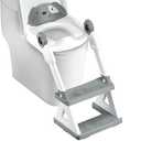 2 In 1 Potty Training Toilet Seat & Toddler Step Stool, Bottom Triangle Stability Toddler Toilet Seat, Adjustable Step & Seat Height Potty Seats (Grey)