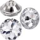 Frcctre 100 Pcs 25mm Rhinestone Crystal Buttons, Clear Tufting Button Upholstery Buttons with Metal Loop Button for Sewing Sofa Bed Headboard DIY Crafts Decorations