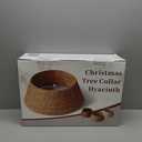 36in Large Christmas Tree Collar - Woven Hyacinth Tree Collars for Artificial Trees - Rattan Rustic Farmhouse Basket for Tree Base Cover with Cord Cut-Out for 7.5ft 9ft 10ft Tree (Natural)