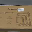 Astercook Deep-Carbonized Bamboo Cutting Boards for Kitchen with Wood Storage Stand, Reversible Charcuterie & Chopping Boards with Juice Grooves and Easy-Grip Handles, Knife-Friendly, Kitchen Gift