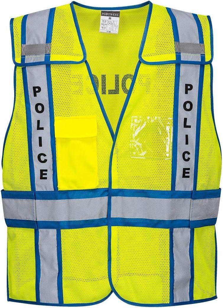 Portwest Public Service Vest Hi Vis Visability Safety Work Wear Gilet Executive ANSI 2 (Yellow)