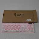 Wireless Keyboard and Mouse Combo, Reccazr 2.4G Full-Sized Keyboard and Mouse Cordless, 3 DPI Adjustable Mouse, Dual-System Keyboard for Computer/Laptop/Windows/Mac (Pink & White)