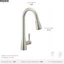 Moen Shoreway Single Handle Pull-Down Kitchen Faucet with Power Clean and Reflex, Spot Resist Stainless, 87236SRS
