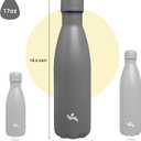 Konokyo Insulated Water Bottles,17 oz Double Wall Stainless Steel Vacumm Metal Flask for Sports Travel,Gray